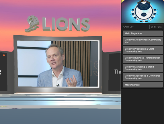 스페이셜 웹으로 접속하면 2021 칸 라이언즈 라이브 가상 공간으로 이동할 수 있다. ⓒCannes Lions