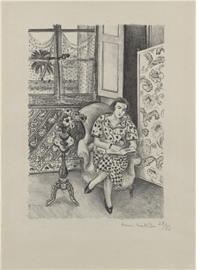 실내, 독서(Intérieur, la lecture) 1925 © Succession H. Matisse/Life and Joy