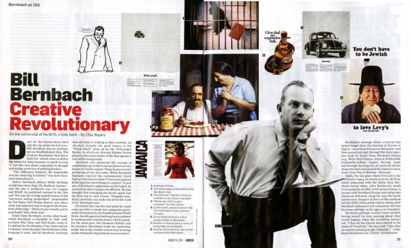 2011년 ADWEEK 에서 소개한 윌리엄 번벅, 오른쪽 페이지 큰사진으로 실린 남자가 윌리엄 번벅. ⓒADWEEK